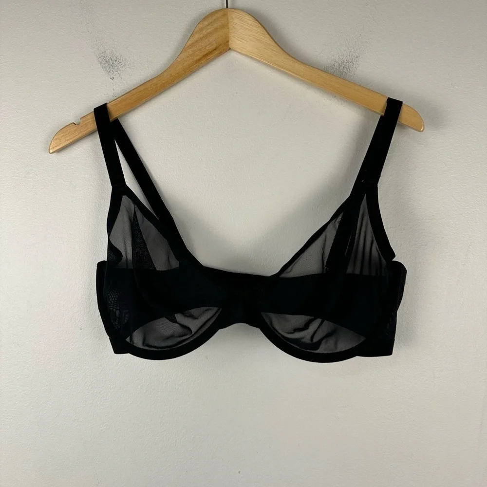 Cuup Black The Plunge Mesh Wire Bra Women’s Sz 36F - Picture 2 of 7